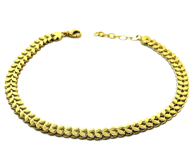 ZLATÝ NÁRAMOK AU375/1000 JEMNÉ LÍSTKY (19CM - 20,5CM) ŽLTÉ ZLATO 3,50G