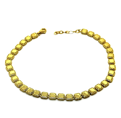 ZLATÝ NÁRAMOK AU375/1000 SO ŠTVORCOVÝMI ČLÁNKAMI 3,50G (19,5CM-21CM)