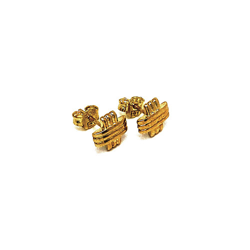 ZLATÉ NÁUŠNICE AU375/1000 1,10G PREPLETENÉ VO TVARE KRÍŽA (0,8CM)