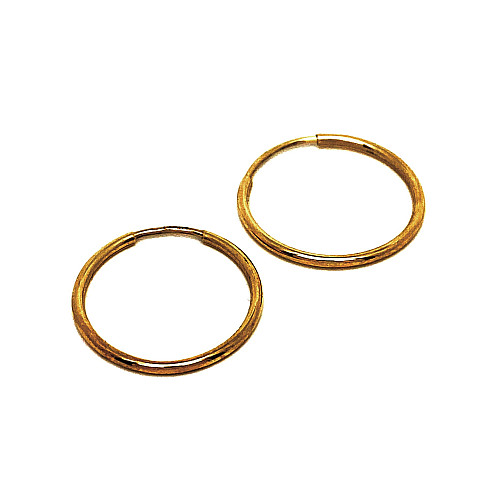 ZLATÉ NÁUŠNICE AU375/1000 JEDNODUCHÉ KRUHY 0,90G (2CM)