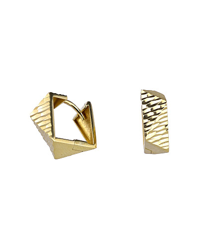 ZLATÉ NÁUŠNICE AU375/1000 1,85G S GEOMETRICKÝM VZOROM, GRAVÍROVANÉ (1,4CM)