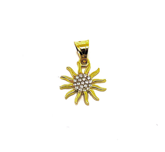 ZLATÝ PRÍVESOK AU375/1000 S MOTÍVOM SLNKA SO ZIRKÓNMI 0,70G