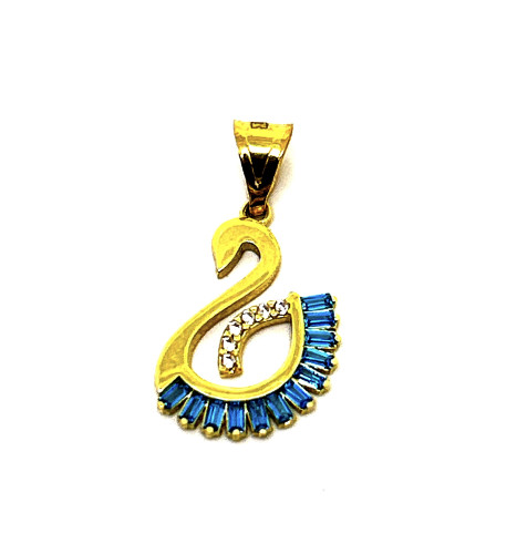 ZLATÝ PRIVESOK AU375/1000 LABUŤ SO ZIRKONMI 0,85G